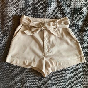 Cream shorts bow tie belt $4.99 SHIPPING